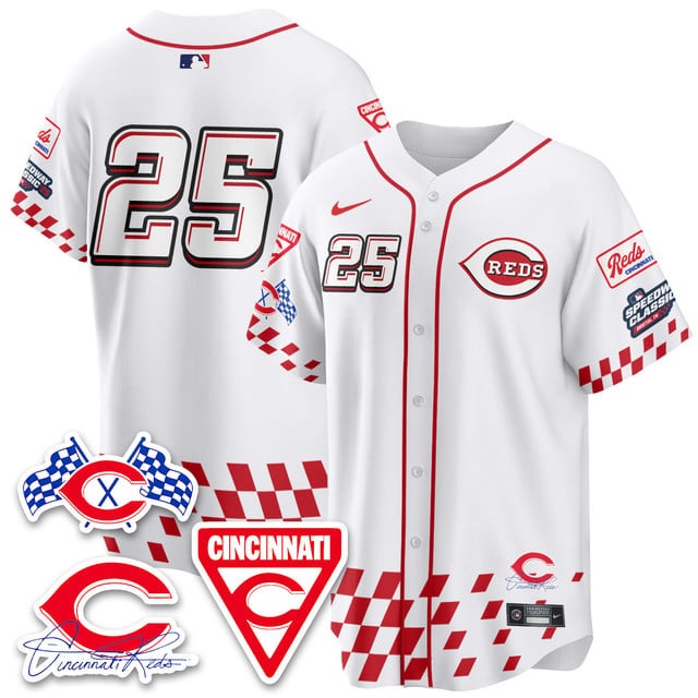 Men's Cincinnati Reds 2025 Speedway Limited Jersey V2 - All Stitched #25#