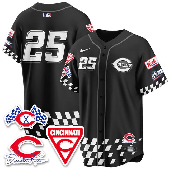 Men's Cincinnati Reds 2025 Speedway Limited Jersey V2 - All Stitched #25