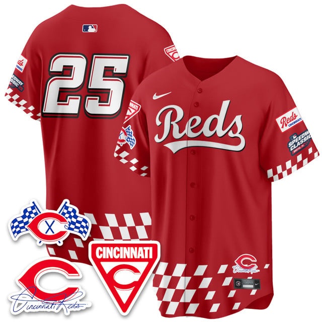 Men's Cincinnati Reds 2025 Speedway Limited Jersey V2 - All Stitched 25
