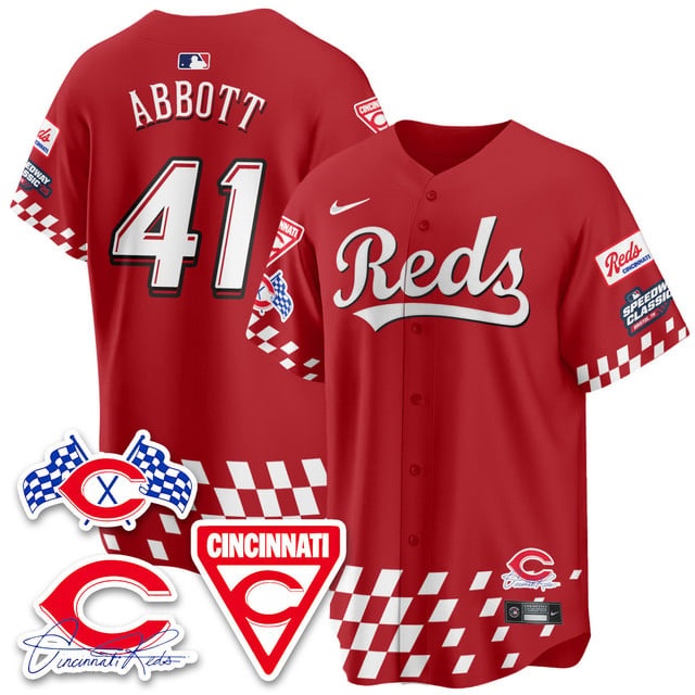 Men's Cincinnati Reds 2025 Speedway Limited Jersey V2 - All Stitched Andrew Abbott    - 41