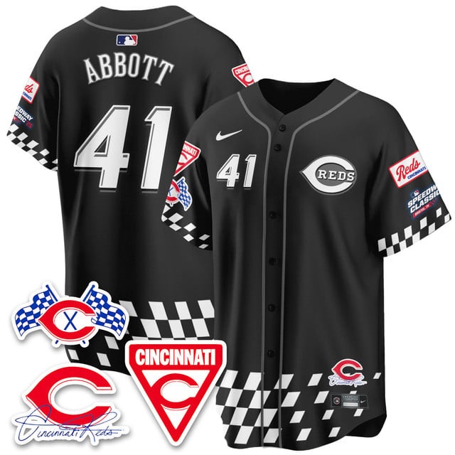 Men's Cincinnati Reds 2025 Speedway Limited Jersey V2 - All Stitched Andrew Abbott - 41