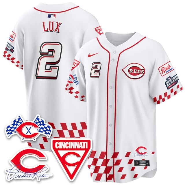 Men's Cincinnati Reds 2025 Speedway Limited Jersey V2 - All Stitched Gavin  Lux    - 2
