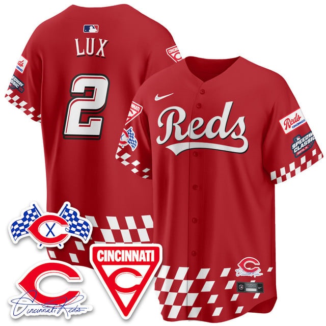 Men's Cincinnati Reds 2025 Speedway Limited Jersey V2 - All Stitched Gavin  Lux - 2
