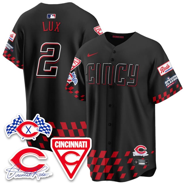 Men's Cincinnati Reds 2025 Speedway Limited Jersey V2 - All Stitched Gavin Lux   - 2