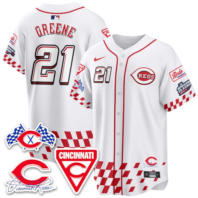 Men's Cincinnati Reds 2025 Speedway Limited Jersey V2 - All Stitched Hunter Greene -     21