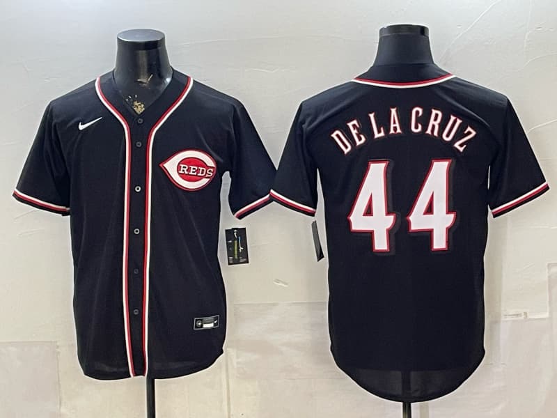 Men's Cincinnati Reds 44# Elly De La Cruz Nike Black  City Connect Replica Player Jersey