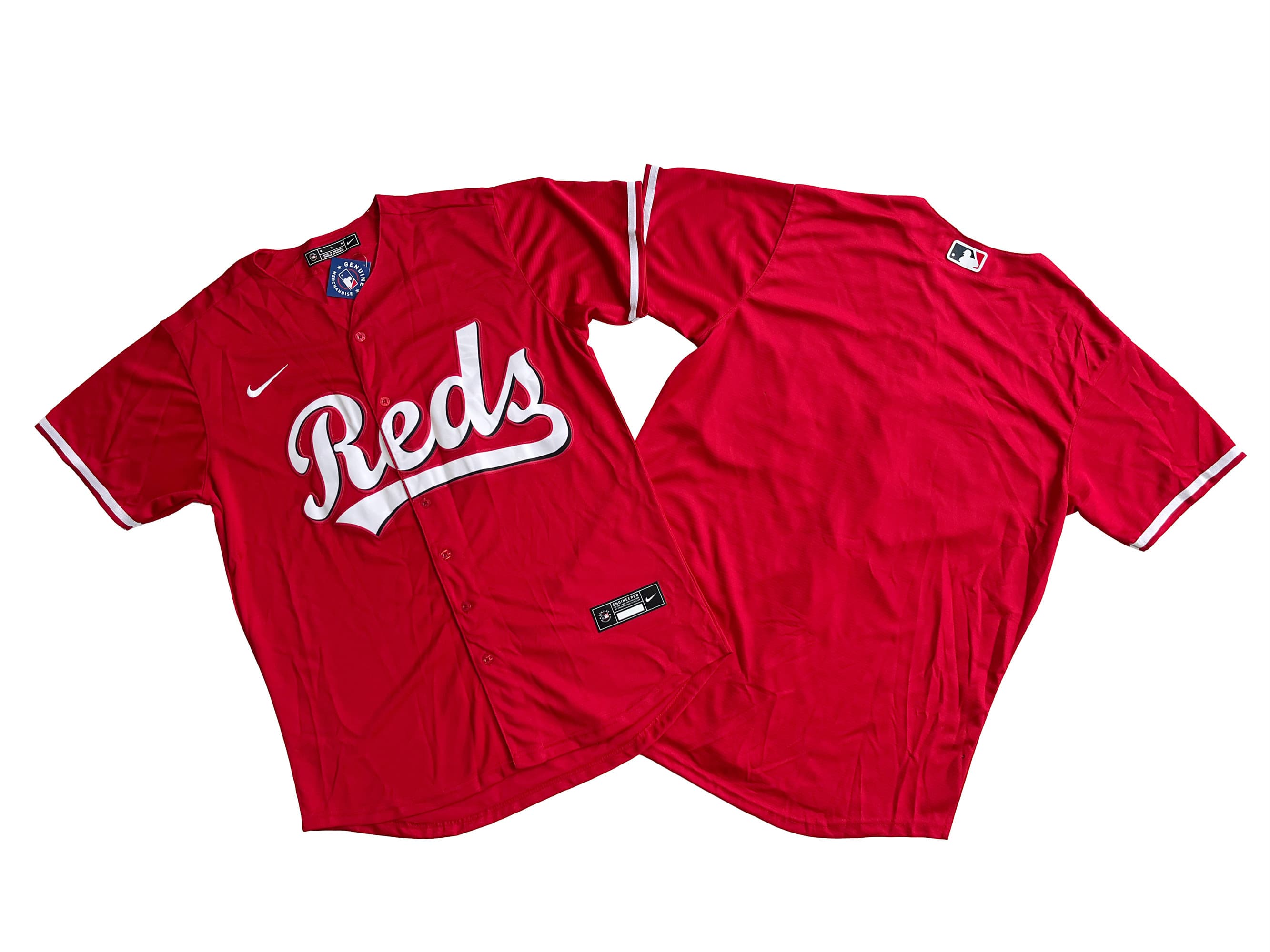 Men's Cincinnati Reds Nike Red Home Replica Team Jersey.