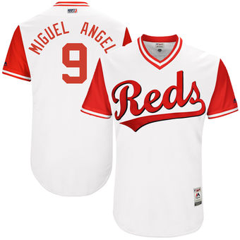 Men's Cincinnati Reds Patrick Kivlehan Believe Majestic White 2017 Players Weekend Authentic Jersey的副本