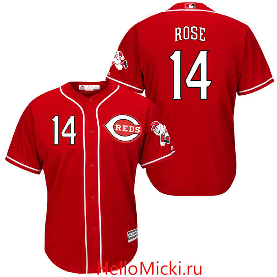 Men's Cincinnati Reds Retired Player #14 Pete Rose Majestic Red Cool Base Player Jersey