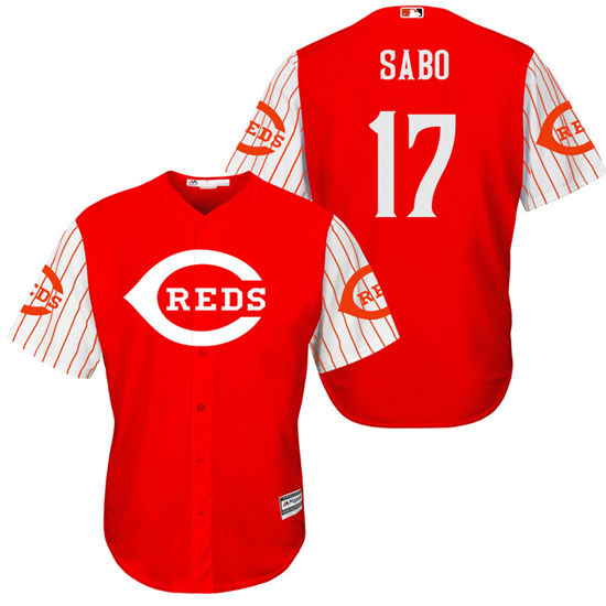 Men's Cincinnati Reds Retired Player #17 Chris Sabo Red Turn Back the Clock Throwback Authentic Player Jersey