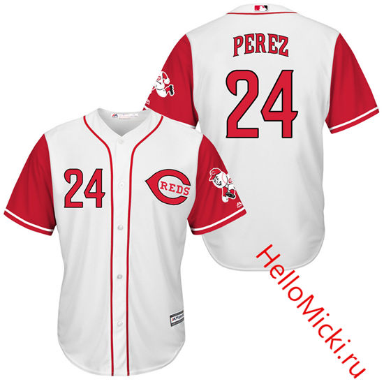 Men's Cincinnati Reds Retired Player #24 Tony Perez White Red Turn Back the Clock Throwback Authentic Player Jersey