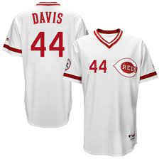 Men's Cincinnati Reds Retired Player #44 Eric Davis Nike White Baseball Jersey