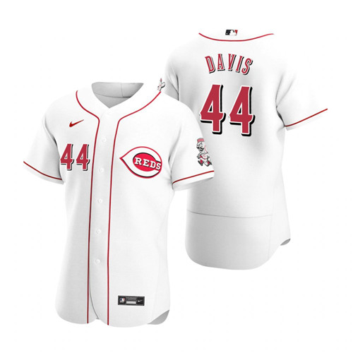 Men's Cincinnati Reds Retired Player #44 Eric Davis Nike White Home Flex Base Stitched Player Jersey