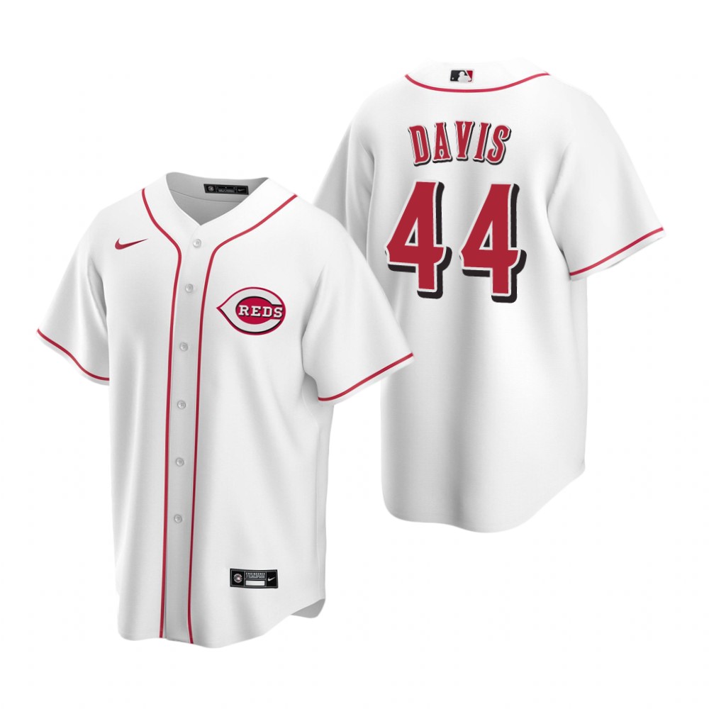Men's Cincinnati Reds Retired Player #44 Eric Davis Nike White Home Flex Baseball Stitched Player Jersey