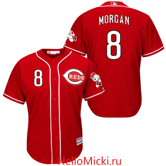 Men's Cincinnati Reds Retired Player #8 Joe Morgan Majestic Red Cool Base Player Jersey