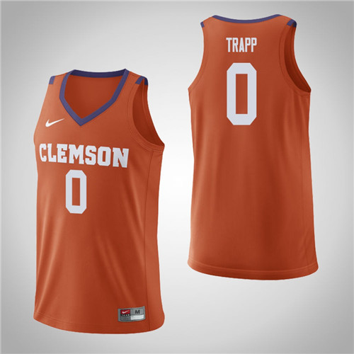 Men's Clemson Tigers #0 Clyde Trapp College Basketball Replica Jersey Orange