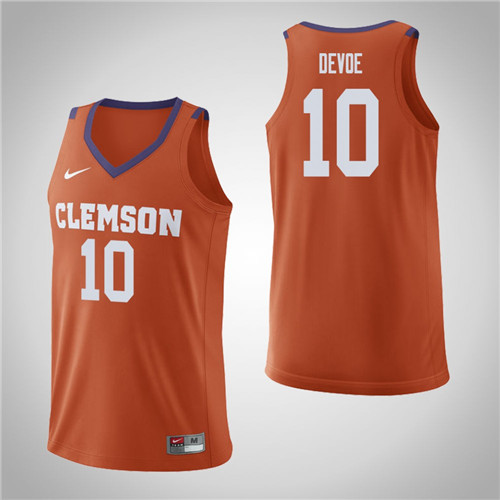 Men's Clemson Tigers #10 Gabe DeVoe College Basketball Replica Jersey Orange