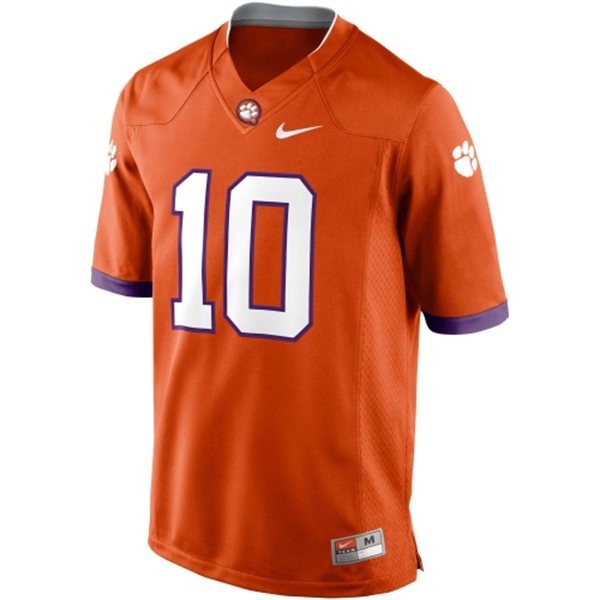 Men's Clemson Tigers #10 Tajh Boyd Orange Football Jersey
