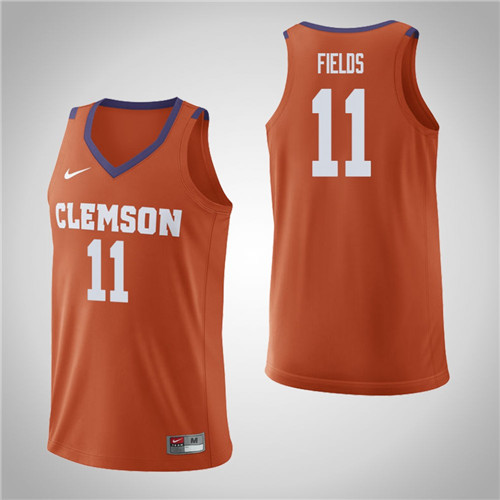Men's Clemson Tigers #11 Isaac Fields College Basketball Replica Jersey Orange