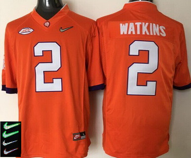 Men's Clemson Tigers #2 Sammy Watkins Orange 2016 Playoff Diamond Quest College Football Nike Limited Jersey