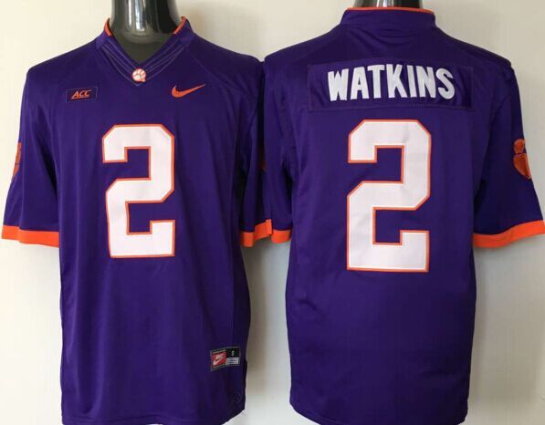 Men's Clemson Tigers #2 Sammy Watkins Purple 2015 College Football Nike Limited Jersey
