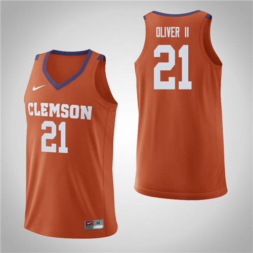 Men's Clemson Tigers #21 Anthony Oliver II College Basketball Replica Jersey Orange