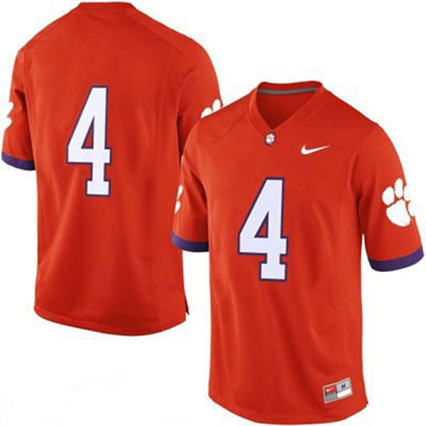 Men's Clemson Tigers #4 Orange Football Jersey