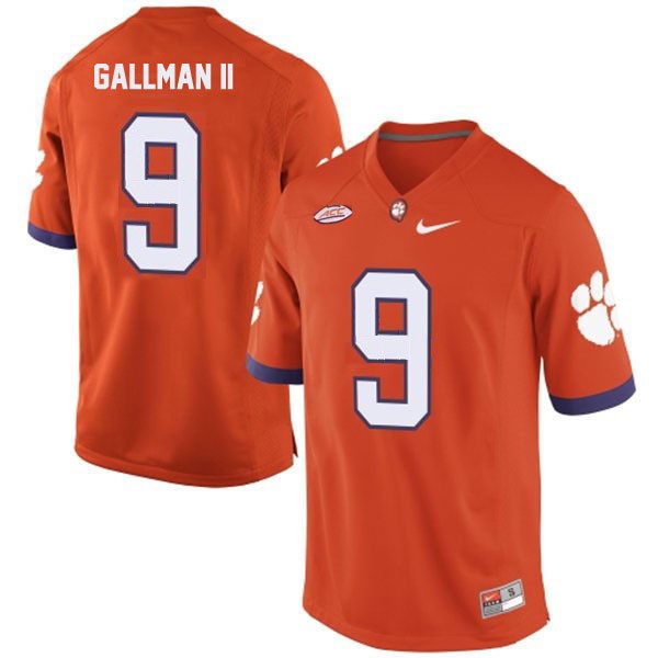 Men's Clemson Tigers #9 Wayne Gallman II Orange Football Jersey