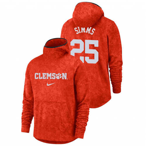 Men's Clemson Tigers Aamir Simms Orange Basketball Spotlight Team Logo Pullover Hoodie