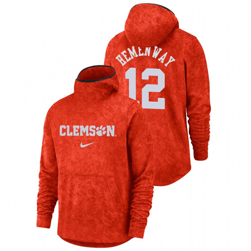 Men's Clemson Tigers Alex Hemenway Orange Basketball Spotlight Team Logo Pullover Hoodie