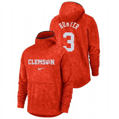Men's Clemson Tigers Chase Hunter Orange Basketball Spotlight Team Logo Pullover Hoodie