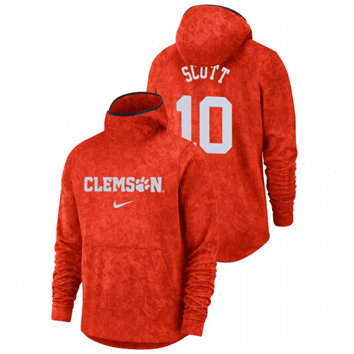 Men's Clemson Tigers Curran Scott Orange Basketball Spotlight Team Logo Pullover Hoodie