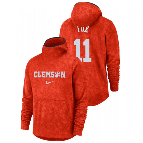 Men's Clemson Tigers Parker Fox Orange Basketball Spotlight Team Logo Pullover Hoodie