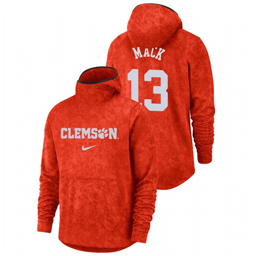 Men's Clemson Tigers Tevin Mack Orange Basketball Spotlight Team Logo Pullover Hoodie