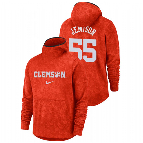 Men's Clemson Tigers Trey Jemison Orange Basketball Spotlight Team Logo Pullover Hoodie