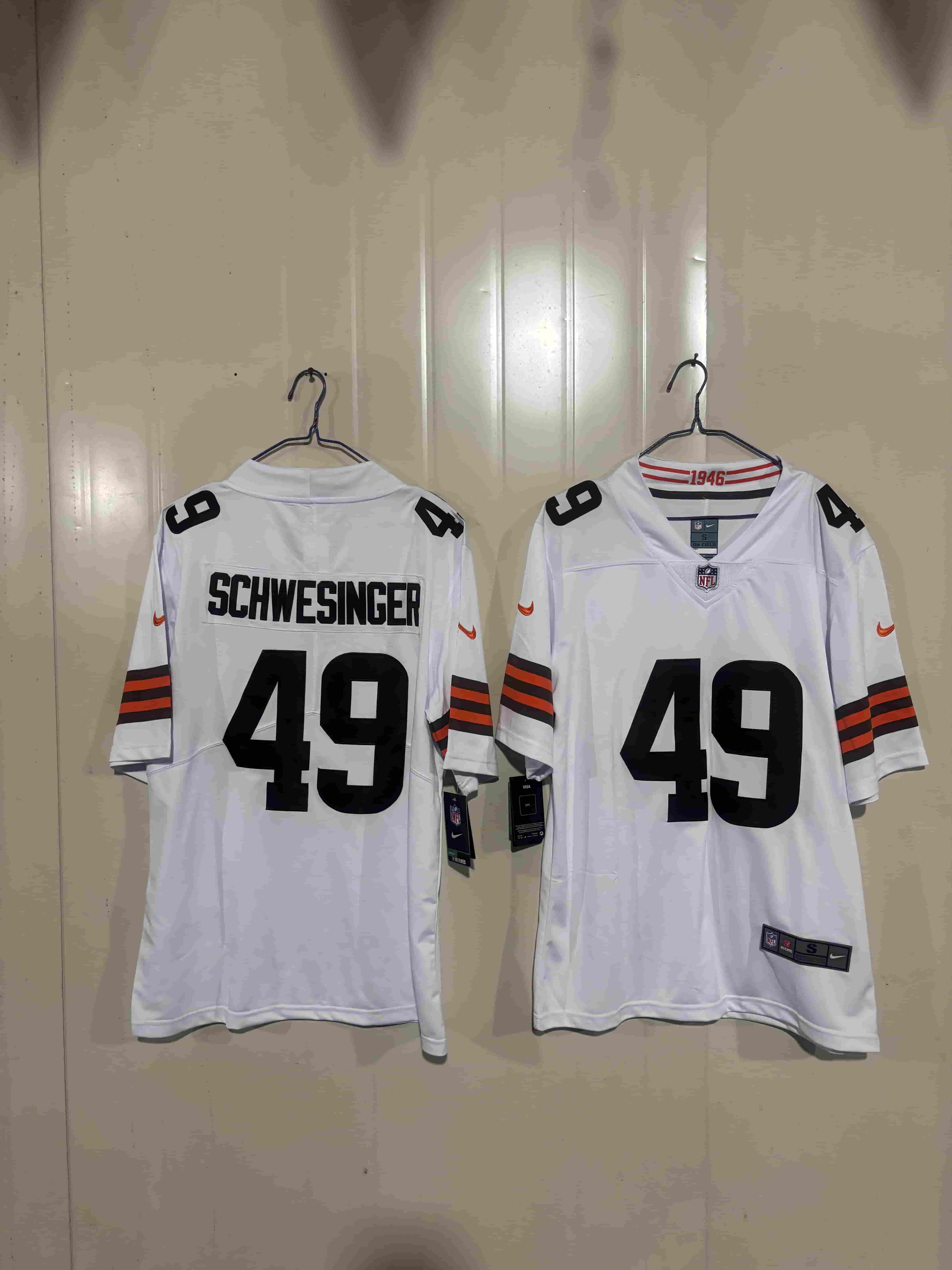 Men's Cleveland Browns     Football jersey schwesinger 49