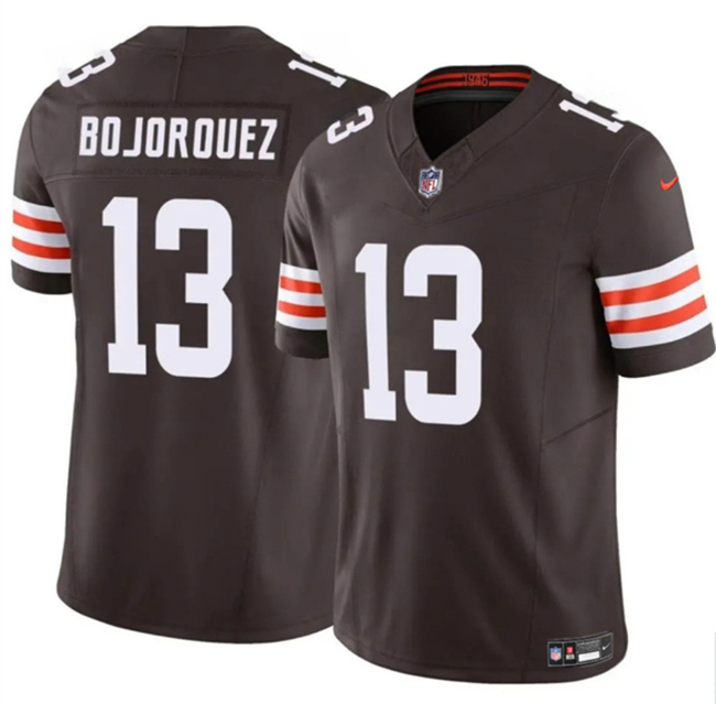 Men's Cleveland Browns #13 Corey Bojorquez Brown F.U.S.E. Vapor Limited Football Stitched Jersey