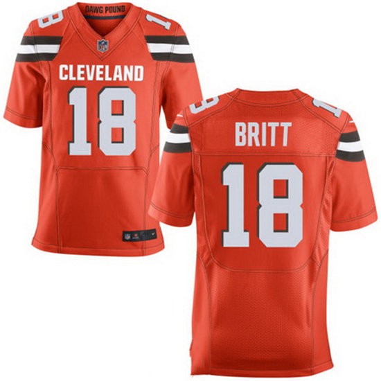 Men's Cleveland Browns #18 Kenny Britt Nike Orange Elite Jersey