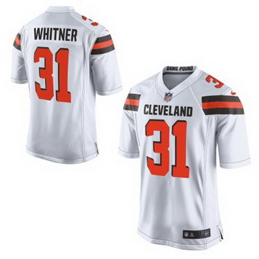 Men's Cleveland Browns #31 Donte Whitner 2015 White Nike Elite Jersey