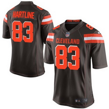 Men's Cleveland Browns #83 Brian Hartline 2015 Brown Nike Elite Jersey