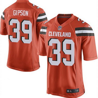 Men's Cleveland Browns Brown #39 Tashaun Gipson Orange Alternate 2015 NFL Nike Elite Jersey