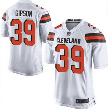 Men's Cleveland Browns Brown #39 Tashaun Gipson White Road 2015 NFL Nike Elite Jersey