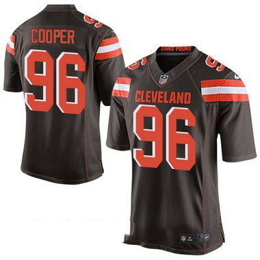 Men's Cleveland Browns Brown #96 Xavier Cooper Brown Team Color 2015 NFL Nike Elite Jersey