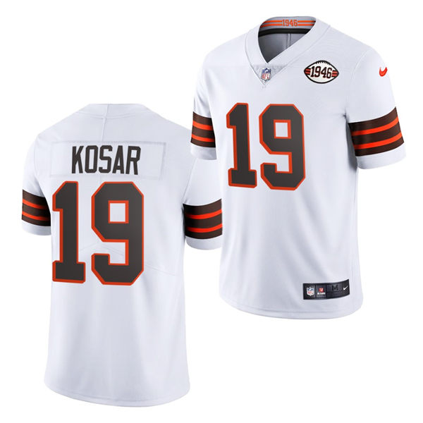Men's Cleveland Browns Retired Player #19 Bernie Kosar White 2021 75th Anniversary Vapor Limited