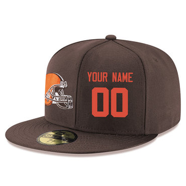 Men's Cleveland Browns brown Color Snapback Custom Hat (Stitched any name&number)