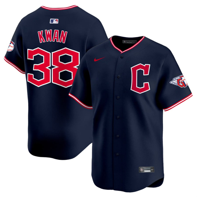 Men's Cleveland Guardians #38 Steven Kwan Navy 2025 Alternate Limited Stitched Baseball Jersey