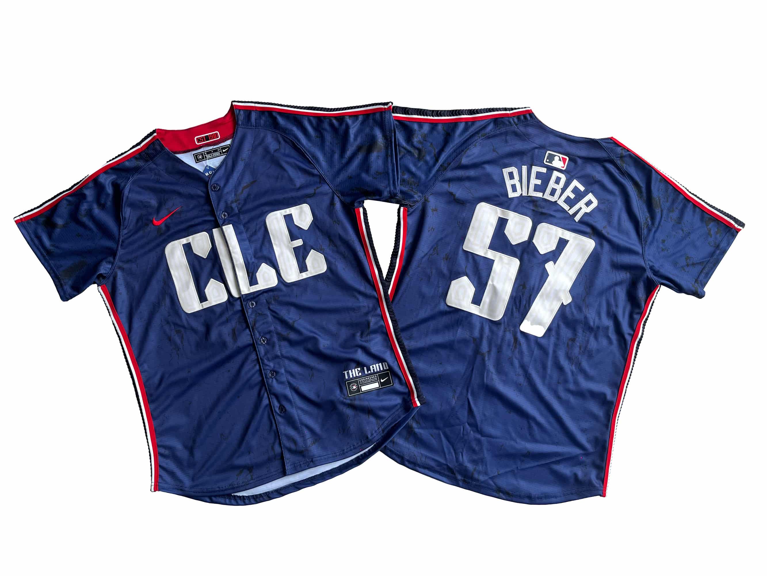 Men's Cleveland Guardians Shane Bieber Nike Navy 2024 City Connect Limited Jersey