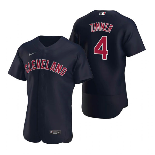 Men's Cleveland Indians #4 Bradley Zimmer Nike Navy Cleveland Alternate Flex Base Baseball Jersey
