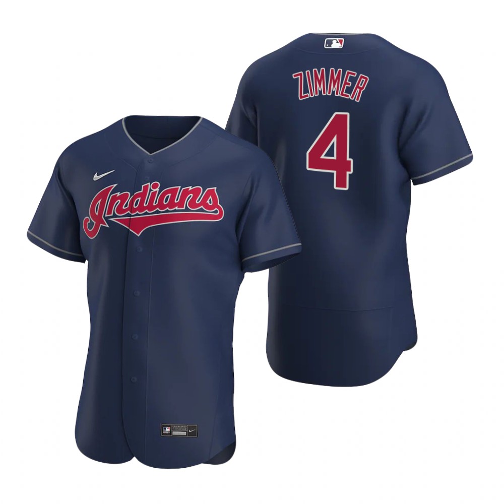 Men's Cleveland Indians #4 Bradley Zimmer Nike Navy Indians Flex Base Baseball Jersey