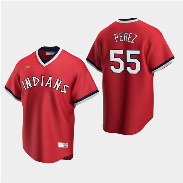 Men's Cleveland Indians #55 Roberto Perez Nike Red Cooperstown Collection Jersey